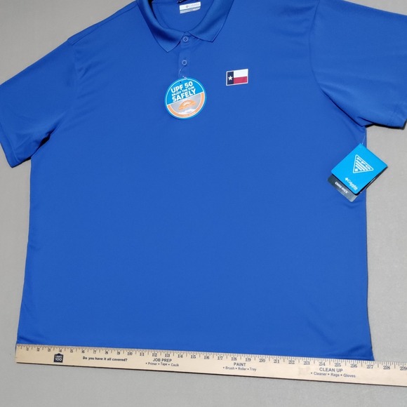 Columbia PFG Men's Terminal‎ Tackle Texas Flag Polo Shirt Size XXL 2XL Blue NWT - Picture 13 of 16